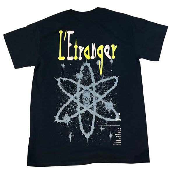 Glass Cypress Black Tee L'Entranger Skull Back Graphic Beads Small NWOT - Picture 1 of 13